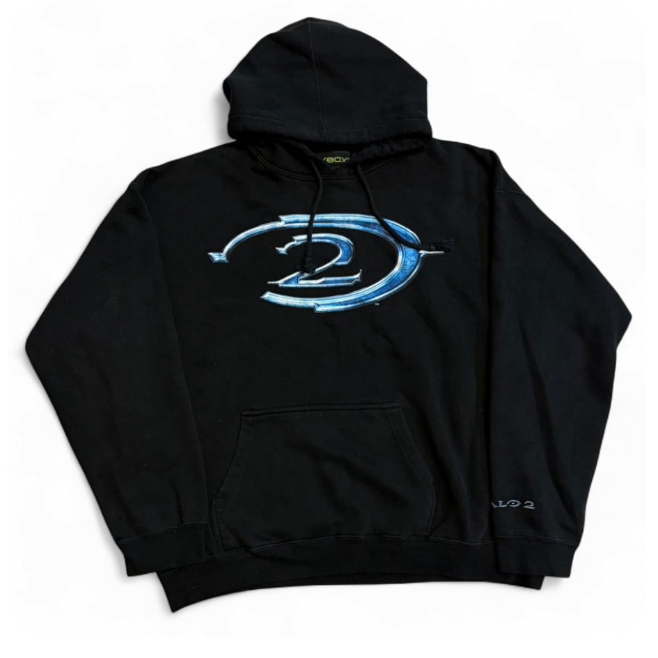 Image of 2000s Xbox Halo 2 Rare Promo Graphic Hoodie (XL)