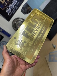 ALL GOLD FELIX CHEVROLET ICONIC LICENSE PLATE 