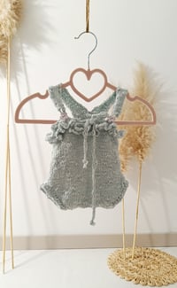 Image 2 of Knitted newborn set for photoshoots - Agnes - dusty mint