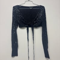Image 1 of silk + sequin wrap top