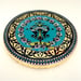 Image of Bella Vita Plate Teal Blue/Gold leaf 