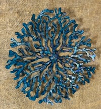 Image 1 of Coral Bowl Iridescent Blue 18”