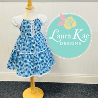 Blueberry Picnic Peasant dress