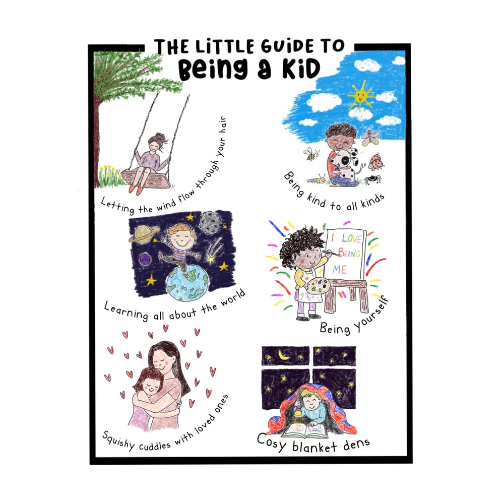 Image of the little guide to "being a kid" prints 