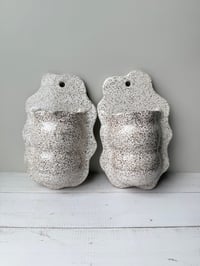 Image 1 of Wavy White Speckle Wall Pocket - Set of 2