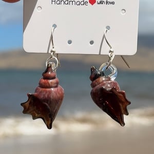 Image of Lava rock Shell Earrings