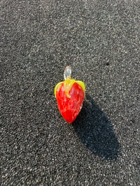 Image 3 of 3 leaf Red strawberry pendant 