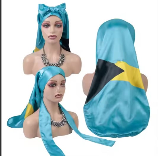 Image of Rep Your Island Long Bonnet | Lined with silk  |Reusable | Washable 