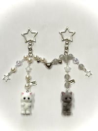 Image 1 of Fuzzy Cats Matching Keychains! 