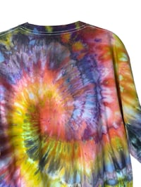 Image 9 of XL Adult Combed Cotton Tee in Bright Spiral Ice Dye