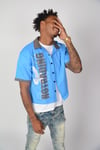 Crop Button Up Blue