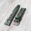 20mm Vintage Style Crocodile Strap In Green