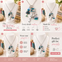 Image 5 of Sew-ology Charming Stitches Necklace 