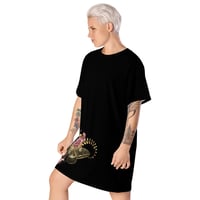 Image 3 of Rose Gold Moth and Roses Goth Pastel Inspired T-shirt dress