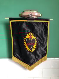 Image 6 of Handmade Black Sacred Heart Wall Banner