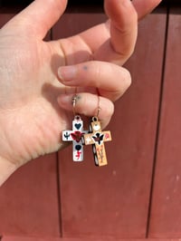 Image 2 of ‘Rose of The Desert’ Comfort Cross Painted Earrings I