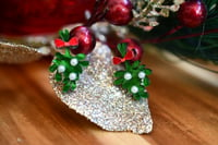 Image 2 of Mistletoe Stud Earrings - Marble Green 