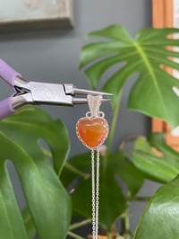 Image 2 of Silver Carnelian  Heart Crystal  Necklace