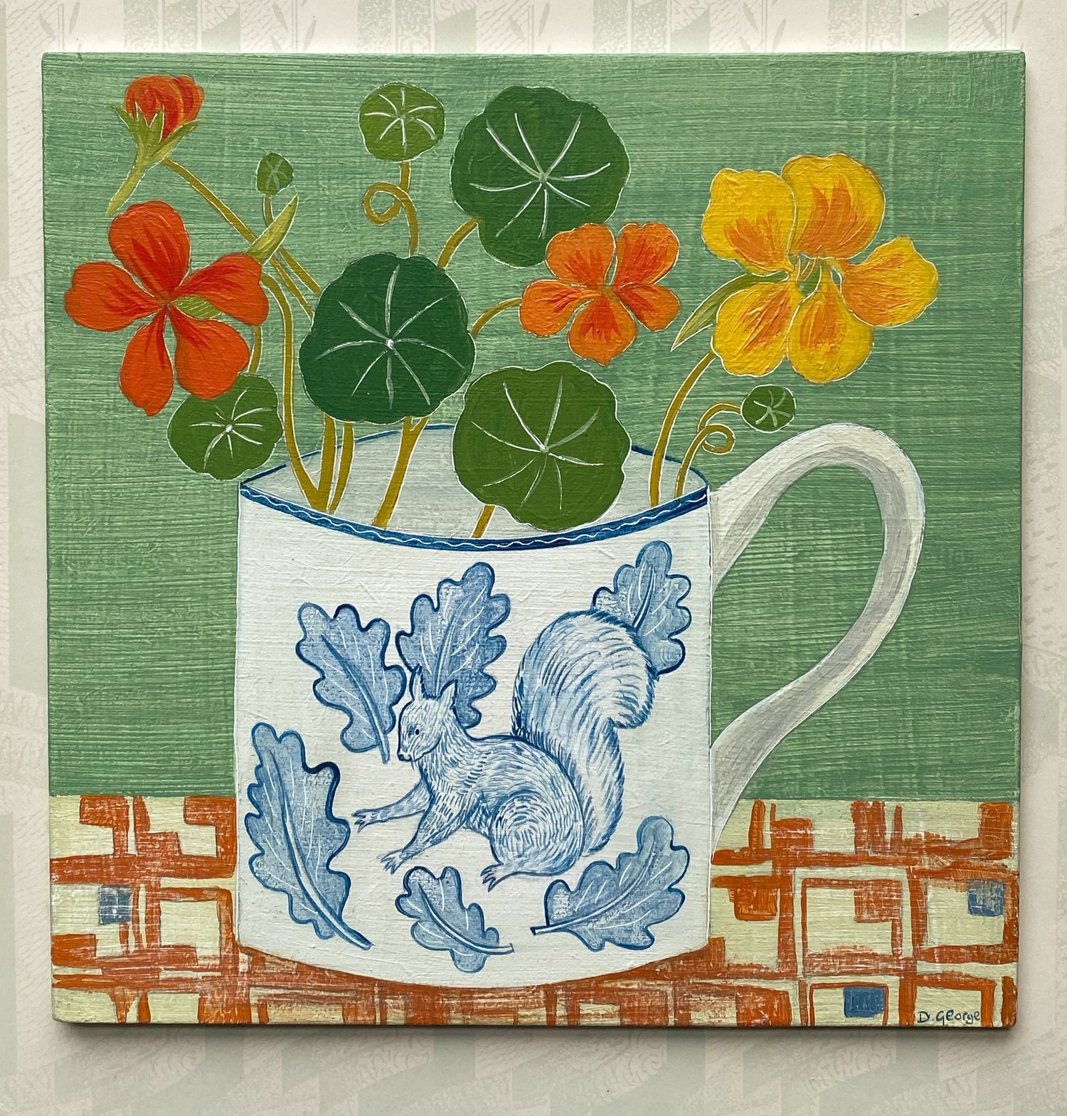 Image of Squirrel cup and nasturtiums 