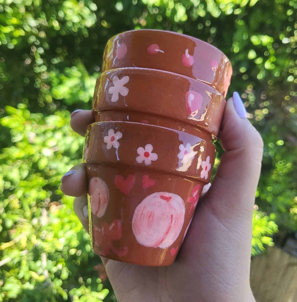 Image of Fruity terracotta pots set