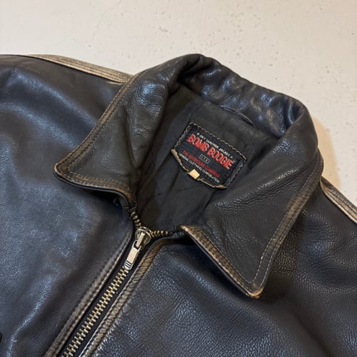 Image of 1990s Bomb Boogie Heayweight Leather Jacket, Size XXL