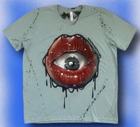 Image 1 of ‘LIP ECLIPSE’ HAND PAINTED T-SHIRT LARGE