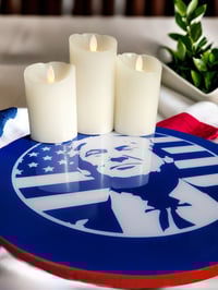 Image 3 of 14" Lazy Susan Turntable Epoxy Resin Art Trump