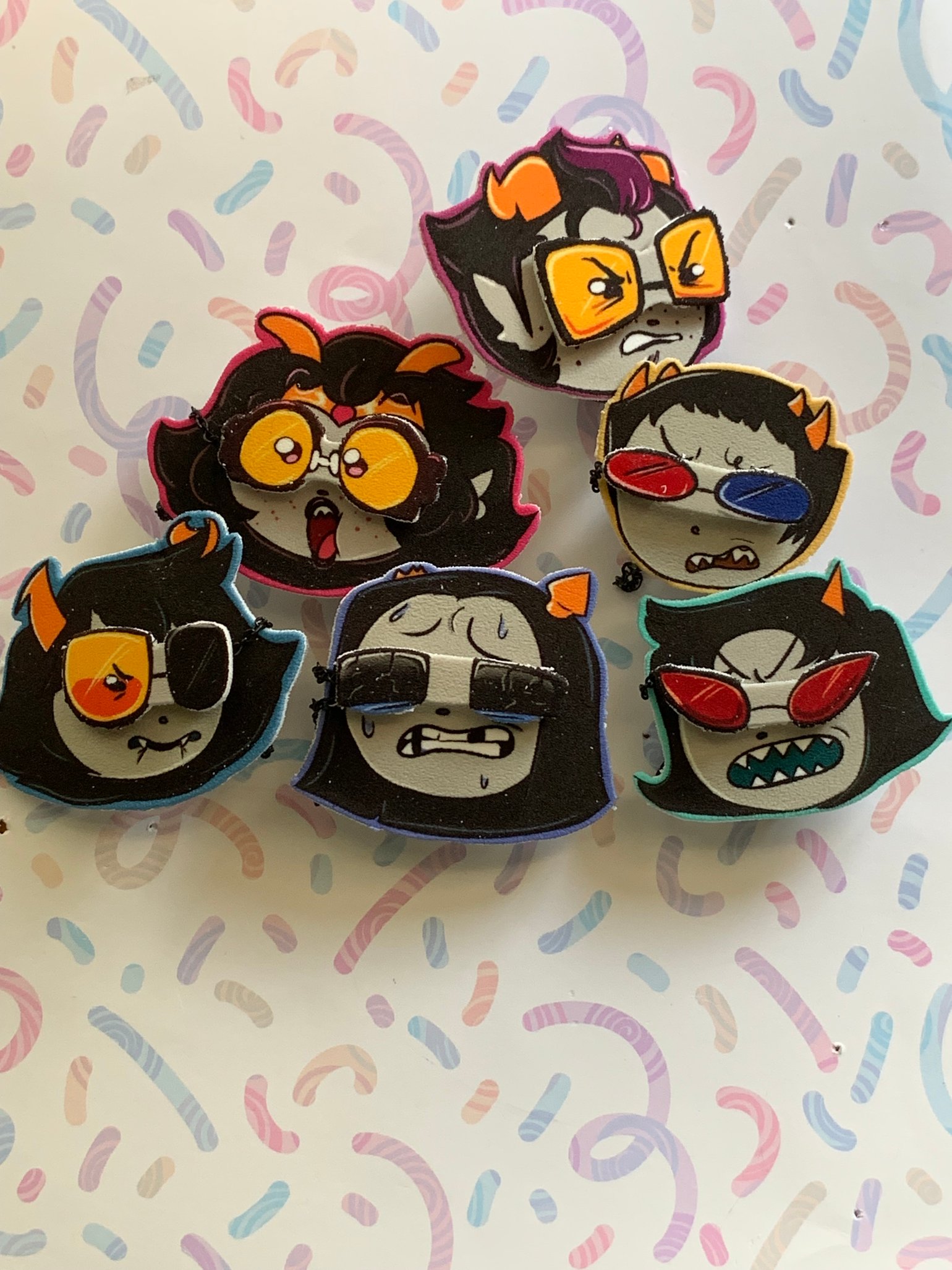 Image of Homestuck Trolls Glasses pins