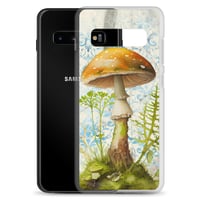 Image 8 of Gorgeous Blue Filigree and Orange Mushroom Fungus Clear Case for Samsung®