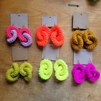 Image 1 of Chainlink Crochet Earrings: In Various TechnoColors!