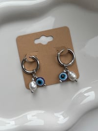Image 2 of Stainless Steel Evil Eye Huggies