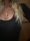 vintage LARGE italian cornicello horn good luck necklace sterling 