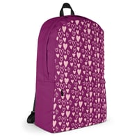 Image 3 of PINK HEARTS BACKPACK 