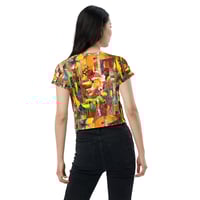 Image 2 of Creating Joy - Maximalist Art - All-Over Print Crop Tee - Botanical Collage 