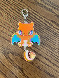 Image 1 of Fire Lizard Resin Keychain