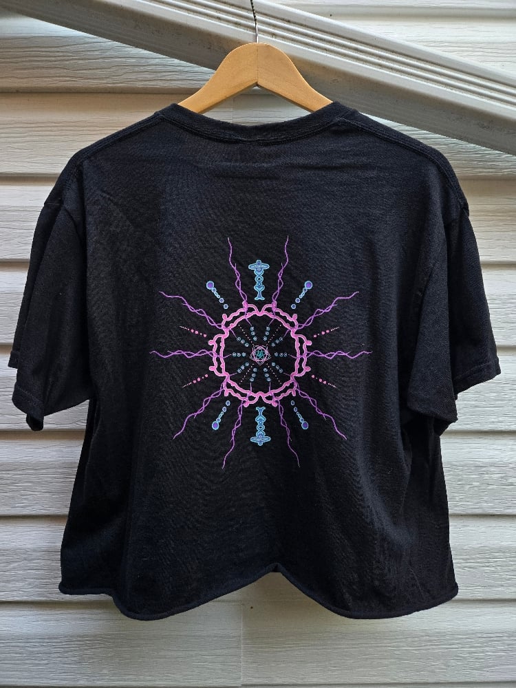 Image of Trippy eye crop tee ( UV reactive )