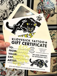 Image 1 of TATTOO GIFT CARD