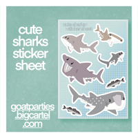 Image of Cute Sharks Sticker Sheets