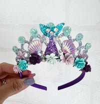 Image 1 of Purple Mermaid birthday tiara crown party props 