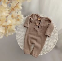 Image 1 of Newborn boys romper Rolando | dark beige