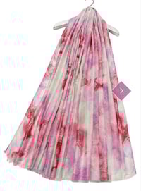 Image 1 of Marbled Ink Print Foiled Frayed Scarf