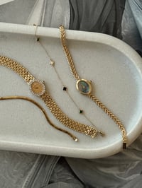 Image 3 of RARE Vintage 14k Soid Yellow Gold Extremely Rare Blue Dial ✨NEW IN BOX ✨