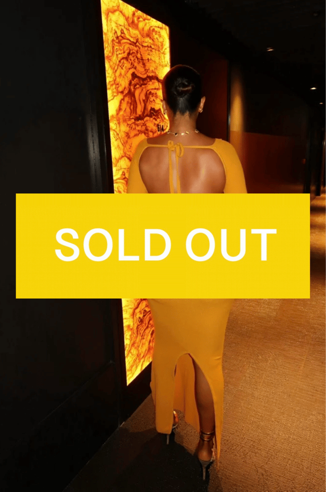 Image of YAGI MUSTARD YELLOW  BACKLESS DRESS (S)