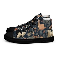 Image 1 of Woodland Creatures Boho Cottagecore Nature Inspired Women’s high top canvas shoes