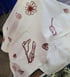 Dish Towels with Mixed Floral in Burgandy Ink Image 2