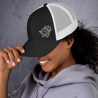 Image 5 of Classic Trucker 6 panel Embroidered Rose Hat