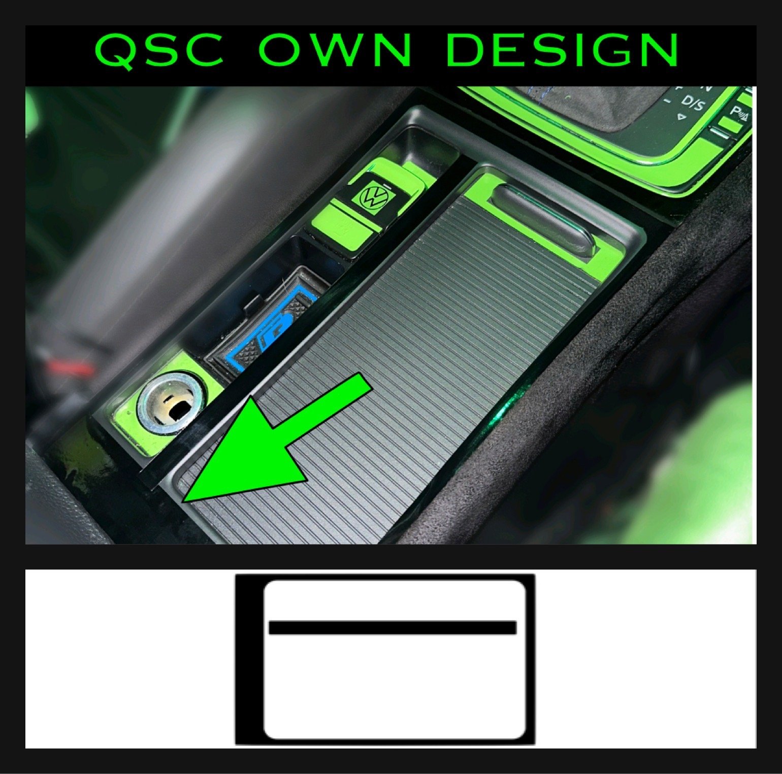 X1 Vw Golf Mk7/7.5 Cup Holder Surround Trim Overlay Sticker QsCustom