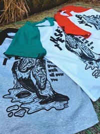 Image 3 of 'THESE BOOTS' raglan tee