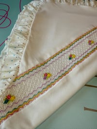 Image 1 of girls multi dot smocked blanket 
