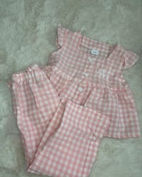 Two Piece Gingham Wide Leg Set
